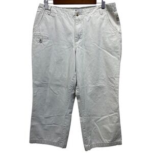 Columbia Womens Khaki Cream Cotton Canvas Capri Hiking Pants Stone Size 12